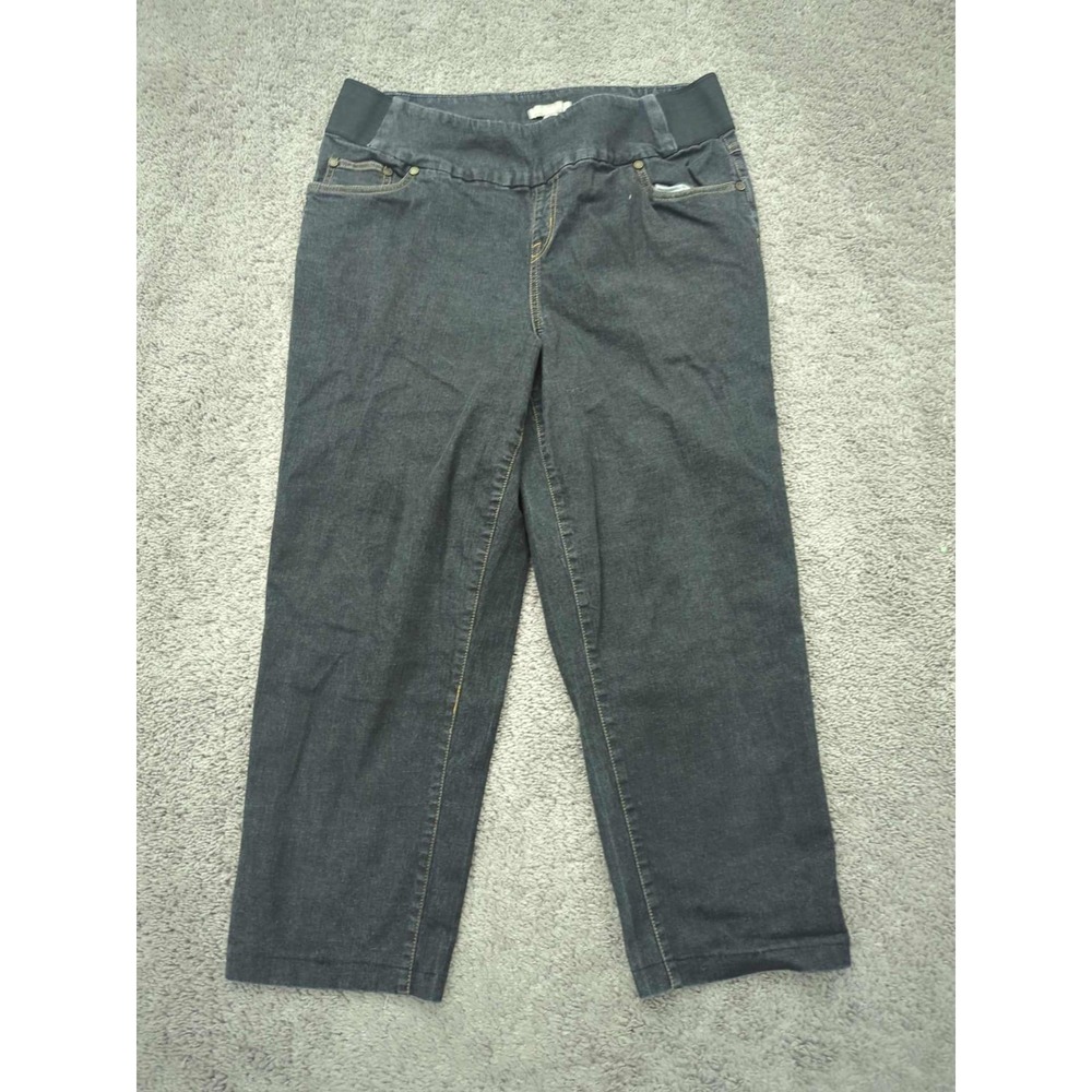 Woman Within Capri Pants Womens 18W PETITES Black Pull On High Rise Stretch‎